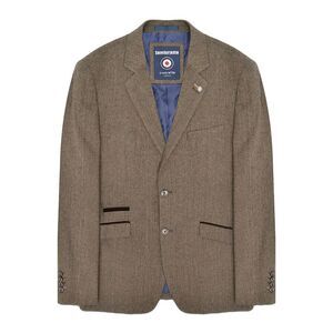 Lambretta Mens Morgan Herringbone Blazer / Brown